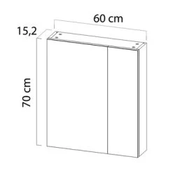Tiger Spiegelkast S-Line 60cm Sneeuwwit -Badkamer Winkel 123 1036