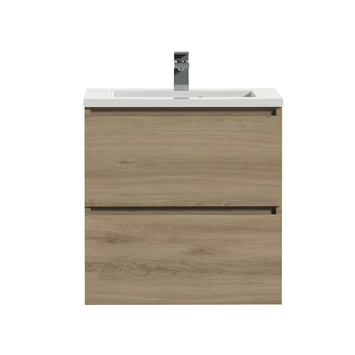 Tiger Karlo Badkamermeubel 60 Cm Chalet Eiken Met Wastafel Hoogglans Wit 2 Tiger Karlo Badkamermeubel 60 Cm Chalet Eiken Met Wastafel Hoogglans Wit - Afbeelding 2