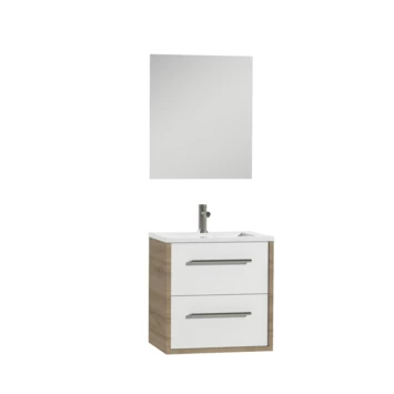 Tiger Badmeubelset Boston 60cm Wit Met Spiegel 2 Tiger Badmeubelset Boston 60cm Wit Met Spiegel - Afbeelding 2