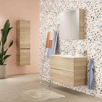 Tiger Badmeubelset Pocket 80 Cm Met 2 Lades Naturel Eik 2 Tiger Badmeubelset Pocket 80 Cm Met 2 Lades Naturel Eik - Afbeelding 2