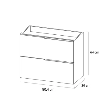 Tiger Badmeubelset Pocket 80 Cm Met 2 Lades Naturel Eik 4 Tiger Badmeubelset Pocket 80 Cm Met 2 Lades Naturel Eik - Afbeelding 4