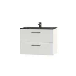 Tiger Badkamermeubel Studio 80cm Hooggglans Wit/matzwart Met RVS Greep 5 Tiger Badkamermeubel Studio 80cm Hooggglans Wit/matzwart Met RVS Greep -Badkamer Winkel 123 1185