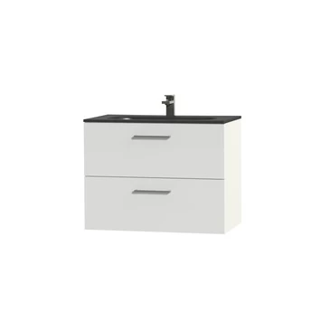 Tiger Badkamermeubel Studio 80cm Hooggglans Wit/matzwart Met RVS Greep 3 Tiger Badkamermeubel Studio 80cm Hooggglans Wit/matzwart Met RVS Greep - Afbeelding 3