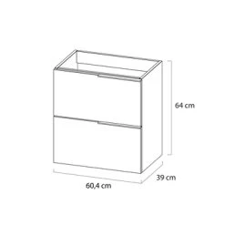 Tiger Badmeubelset Pocket 60 Cm Met 2 Lades Wit Incl. Looppoten -Badkamer Winkel 123 1188