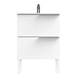 Tiger Badmeubelset Pocket 60 Cm Met 2 Lades Wit Incl. Looppoten -Badkamer Winkel 123 1191