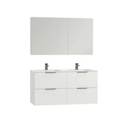 Tiger Badkamermeubel Studio 120cm Hoogglans Wit/matwit Met Platte RVS Greep 5 Tiger Badkamermeubel Studio 120cm Hoogglans Wit/matwit Met Platte RVS Greep -Badkamer Winkel 123 1225