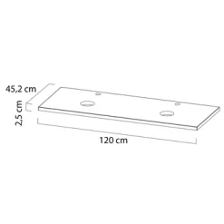 Tiger Karlo Badkamermeubelset 120 Cm Naturel Eik Met Wit Houten Wasblad En Glanzend Witte Keramische Waskom -Badkamer Winkel 123 1237