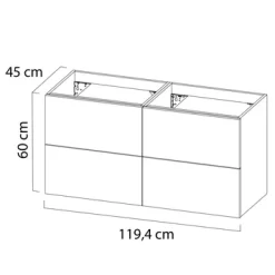 Tiger Karlo Badkamermeubelset 120 Cm Naturel Eik Met Wit Houten Wasblad En Glanzend Witte Keramische Waskom -Badkamer Winkel 123 1238