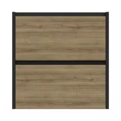 Tiger Reverse Meubelset Met 2 Lades 60 Cm Chalet Eik / Mat Zwart Inclusief Quadro Wastafel Mat Zwart -Badkamer Winkel 123 1259