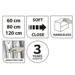 Tiger Reverse Meubelset Met 2 Lades 60 Cm Chalet Eik / Mat Zwart Inclusief Quadro Wastafel Mat Zwart -Badkamer Winkel 123 1264