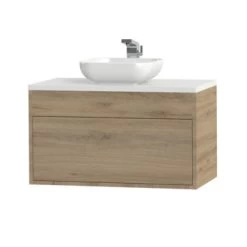 Tiger Helsinki Badkamermeubel 80 Cm Chalet Eiken Met Waskom -Badkamer Winkel 123 1267