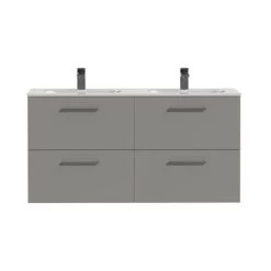 Tiger Badkamermeubel Studio 120cm Matgrijs/wit Met Vierkante Greep