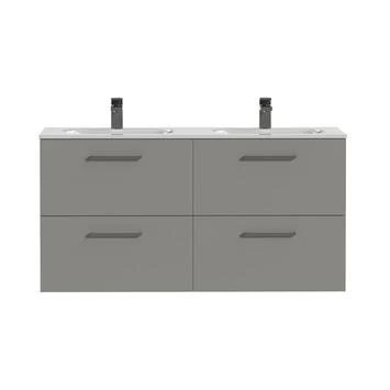 Tiger Badkamermeubel Studio 120cm Matgrijs/wit Met Vierkante Greep 1 Tiger Badkamermeubel Studio 120cm Matgrijs/wit Met Vierkante Greep