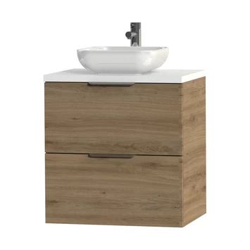 Tiger Badkamermeubel Studio 60 Cm Chalet Eik Met Keramische Waskom Hoogglans Wit En Profielgrepen 3 Tiger Badkamermeubel Studio 60 Cm Chalet Eik Met Keramische Waskom Hoogglans Wit En Profielgrepen - Afbeelding 3