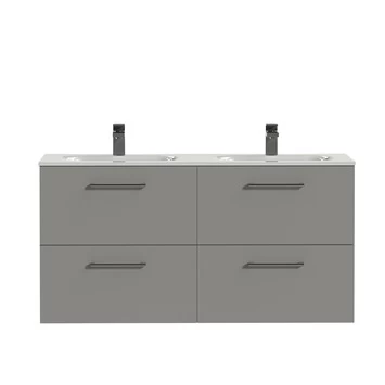 Tiger Badkamermeubel Studio 120cm Matgrijs/wit Met Ronde Greep 1 Tiger Badkamermeubel Studio 120cm Matgrijs/wit Met Ronde Greep