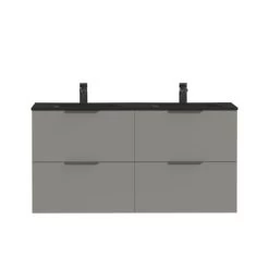 Tiger Badkamermeubel Studio 120cm Matgrijs/mat Zwart Met Profielgrepen