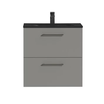 Tiger Badkamermeubel Studio 60 Cm Mat Grijs Met Polybeton Wastafel Mat Zwart En Ronde Grepen 1 Tiger Badkamermeubel Studio 60 Cm Mat Grijs Met Polybeton Wastafel Mat Zwart En Ronde Grepen