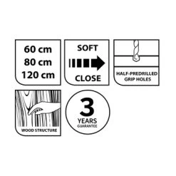 Tiger Badkamermeubel Studio 60cm Naturel Eik/witte Waskom Met Vierkante Greep -Badkamer Winkel 123 1406