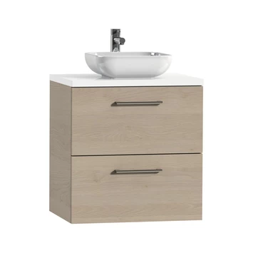 Tiger Badkamermeubel Studio 60 Cm Naturel Eik Met Keramische Waskom Hoogglans Wit En Ronde Grepen 2 Tiger Badkamermeubel Studio 60 Cm Naturel Eik Met Keramische Waskom Hoogglans Wit En Ronde Grepen - Afbeelding 2