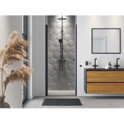 Tiger Reverse Meubelset 120 Cm Met 2 Lades Chalet Eik / Mat Zwart Inclusief Quadro Wastafel Dubbel Mat Zwart -Badkamer Winkel 123 151