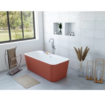 Allibert Bad Kolora Vrijstaand Terracotta Mat 170x78 Cm 2 Allibert Bad Kolora Vrijstaand Terracotta Mat 170x78 Cm - Afbeelding 2