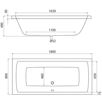 Sealskin Bad Trend Acryl 80x180x47 Cm 2 Sealskin Bad Trend Acryl 80x180x47 Cm - Afbeelding 2