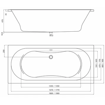 Sealskin Duobad Optimo Acryl 80x180x48 Cm 2 Sealskin Duobad Optimo Acryl 80x180x48 Cm - Afbeelding 2