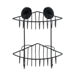 Wenko Vacuumloc Hoekrek Bari Zwart 5 Wenko Vacuumloc Hoekrek Bari Zwart -Badkamer Winkel 123 1622