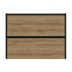 Tiger Reverse Meubelset 80 Cm Met 2 Lades Chalet Eik / Mat Zwart Inclusief Quadro Wastafel Mat Zwart -Badkamer Winkel 123 167