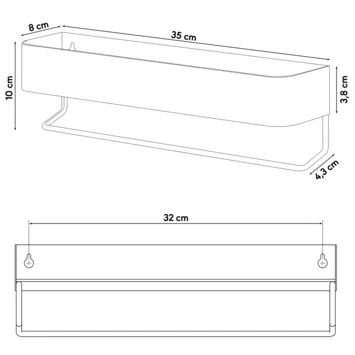 Sealskin Brix Wandrek Met Handdoekrek 35 Cm Wit 11 Sealskin Brix Wandrek Met Handdoekrek 35 Cm Wit - Afbeelding 11
