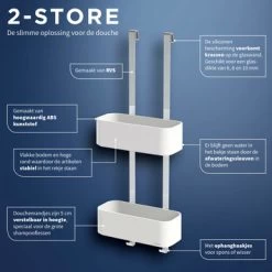 Tiger Doucherek Ophangbaar 2-store 25cm Wit -Badkamer Winkel 123 1701