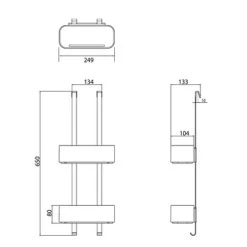 Tiger Doucherek Ophangbaar 2-store 25cm Wit -Badkamer Winkel 123 1702