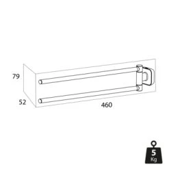 Tiger 2-armig Handdoekrek Carv Zwart -Badkamer Winkel 123 1714