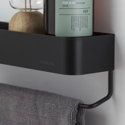 Sealskin Brix Wandrek Met Handdoekrek 55 Cm Zwart -Badkamer Winkel 123 1736