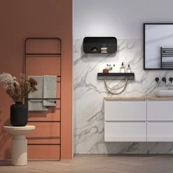 Sealskin Brix Wandrek Met Handdoekrek 55 Cm Zwart -Badkamer Winkel 123 1738