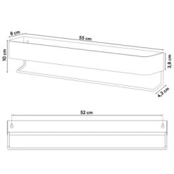 Sealskin Brix Wandrek Met Handdoekrek 55 Cm Zwart -Badkamer Winkel 123 1744