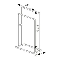 Sealskin Carré Handdoekrek Vrijstaand Zwart -Badkamer Winkel 123 1750