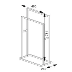Sealskin Carré Handdoekrek Vrijstaand Zwart -Badkamer Winkel 123 1751