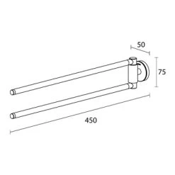 Tiger Handdoekhouder Urban 2-Armig Wit -Badkamer Winkel 123 1867