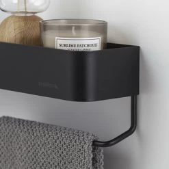 Sealskin Plank- En Handdoekhouder Brix Zwart -Badkamer Winkel 123 1915