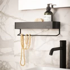 Sealskin Plank- En Handdoekhouder Brix Zwart -Badkamer Winkel 123 1917