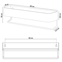 Sealskin Plank- En Handdoekhouder Brix Zwart -Badkamer Winkel 123 1925
