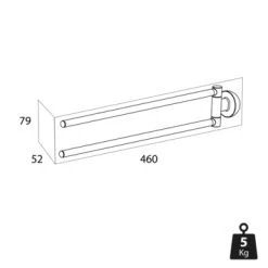 Tiger 2-armig Handdoekrek Cooper RVS/zwart -Badkamer Winkel 123 1931