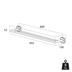 Tiger Handdoekhouder Carv Dubbel Zwart -Badkamer Winkel 123 1992