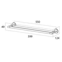 Tiger Handdoekhouder Noon Dubbel Zwart -Badkamer Winkel 123 2107