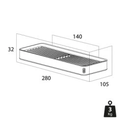 Tiger Planchet Cooper 28 Cm RVS/zwart -Badkamer Winkel 123 2136