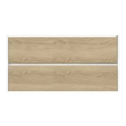 Tiger Reverse Meubelset 120 Cm Met 2 Lades Naturel Eik / Mat Wit Inclusief Oval Wastafel Dubbel Mat Wit -Badkamer Winkel 123 216