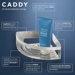 Tiger Caddy Hoekkorf Klein RVS 16 Tiger Caddy Hoekkorf Klein RVS -Badkamer Winkel 123 2216