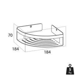 Tiger Caddy Hoekkorf Klein RVS 17 Tiger Caddy Hoekkorf Klein RVS -Badkamer Winkel 123 2217