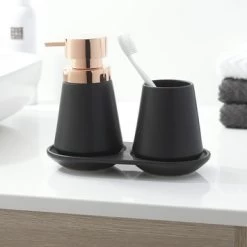 Sealskin Zeepdispenser Conical Porcelein Zwart -Badkamer Winkel 123 2545